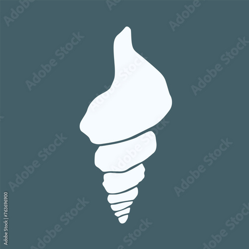 minimalist sea snail logo with ocean blue color