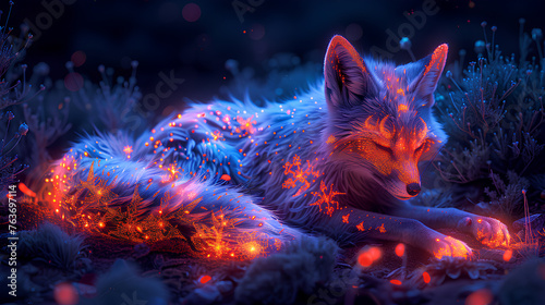 amazing fairy fox hybrid colorful psychedelic digital art © Adja Atmaja
