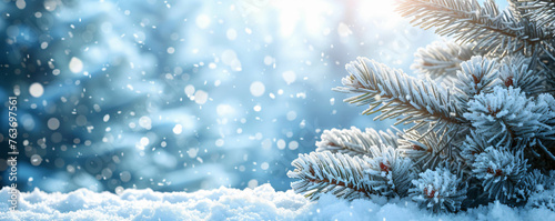 winter background with snowflake falling © pickypix