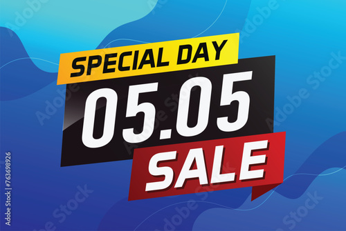 5.5 Special day sale word concept vector illustration with ribbon and 3d style for use landing page, template, ui, web, mobile app, poster, banner, flyer, background, gift card, coupon

