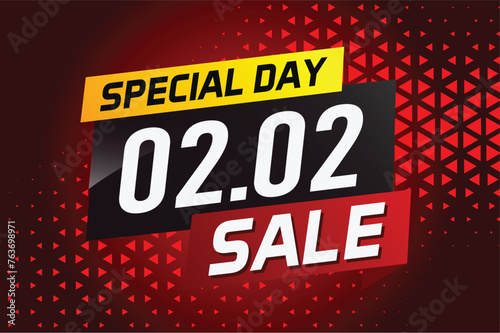 2.2 Special day sale word concept vector illustration with ribbon and 3d style for use landing page, template, ui, web, mobile app, poster, banner, flyer, background, gift card, coupon

