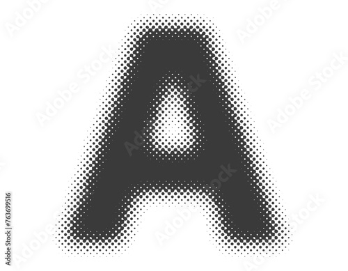 ハーフトーンのアルファベット　大文字　A