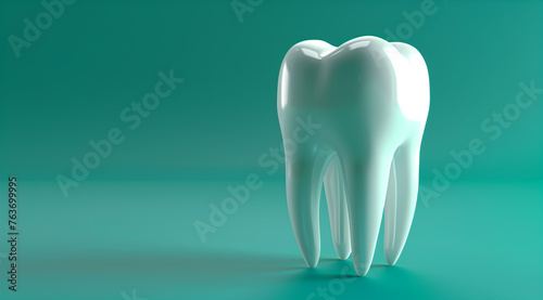 The tooth white on simple background for dental or medical concept