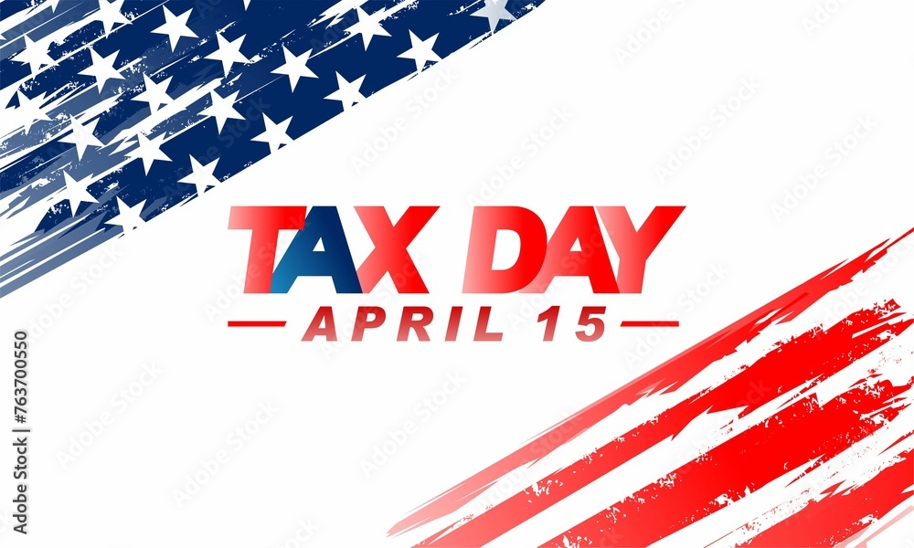 Tax Day Reminder Concept  , Vector Design Element Template - USA Tax Deadline, Due Date for IRS Federal Income Tax Returns: 15th April