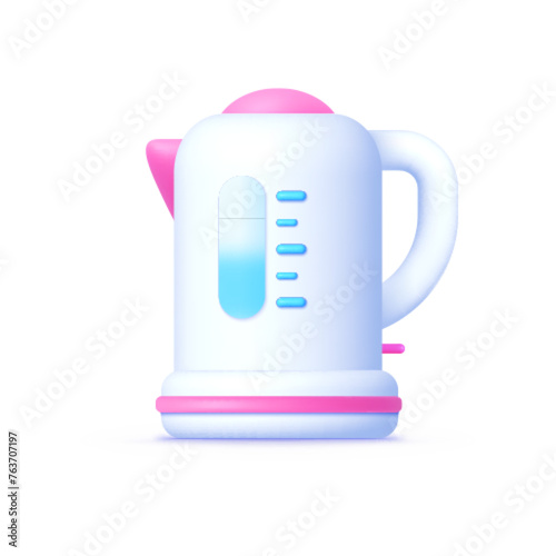 Modern electric kettle 3d, great design for any purposes. Vector illustration
