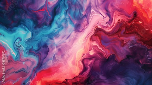 Fluid waves of color blending seamlessly in a captivating liquid abstract, creating a visually stunning and minimalistic masterpiece.