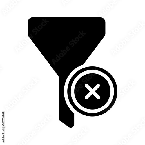 Vector solid black icon for Clear filter