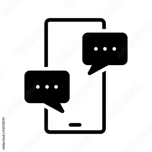 Vector solid black icon for Messages