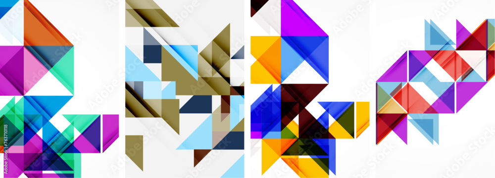 Triangle poster set for wallpaper, business card, cover, poster, banner, brochure, header, website