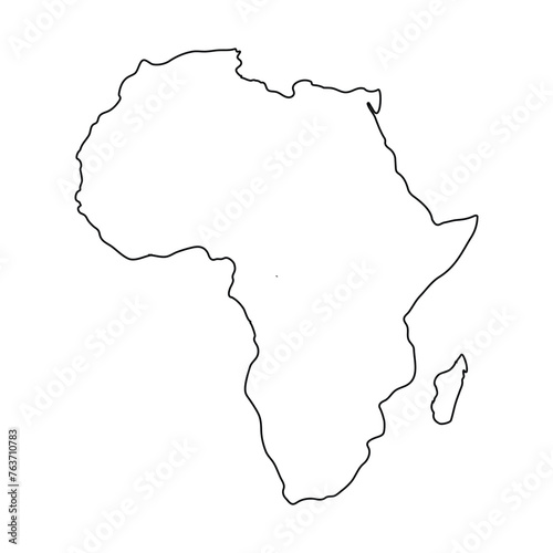 africa map line icon vector