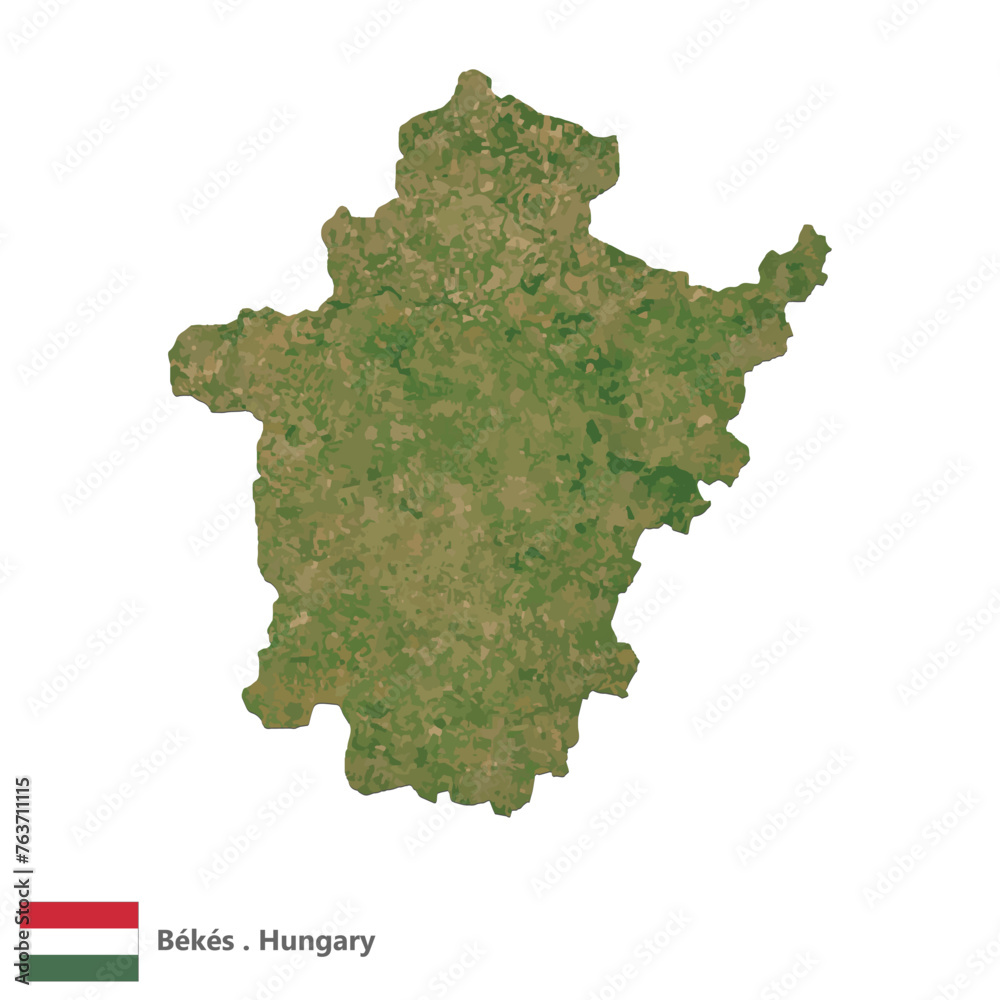 Békés, County of Hungary Topographic Map (EPS)