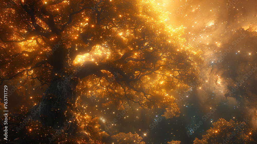huge trees of life blend with galaxies with generative ai huge trees of life blend with galaxies with generative ai