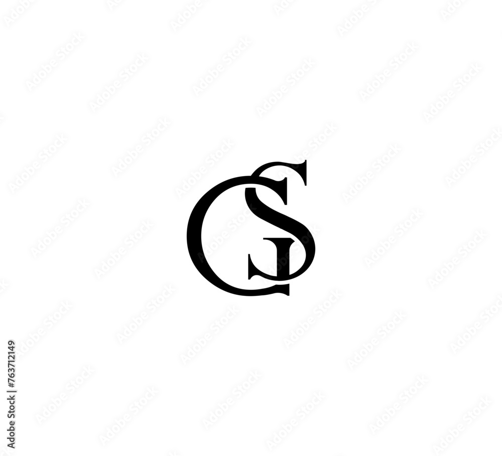 Initial Letter Logo. Logotype design. Simple Luxury Black Flat Vector SG GS