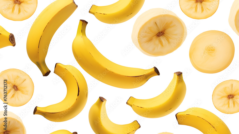 Bananas seamless pattern. on white and transparent background Bananas seamless pattern. on white and transparent background