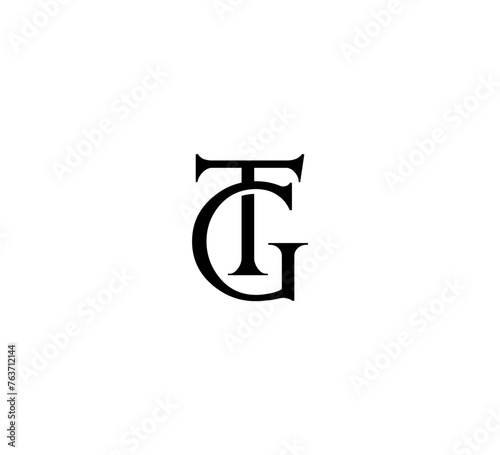 Initial Letter Logo. Logotype design. Simple Luxury Black Flat Vector TG
