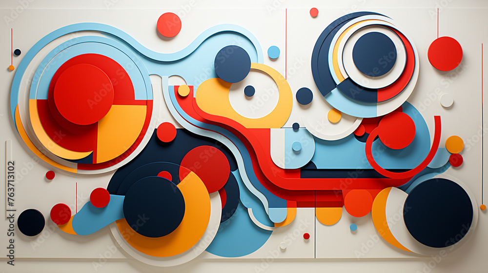 Obraz premium Asymmetrically arranged geometric shapes