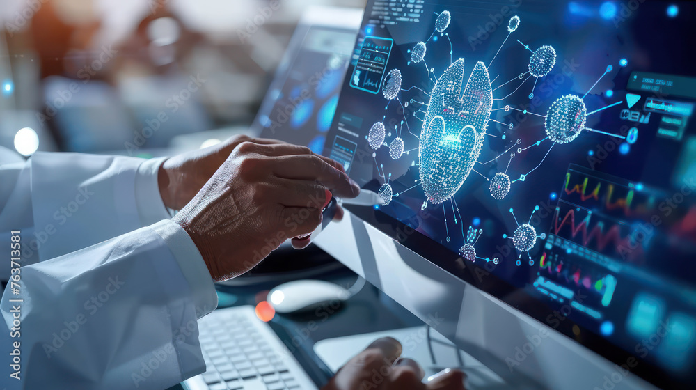 Medicine doctor working with digital medical interface icons, Medical technology and network concept. Medicine doctor working with digital medical interface icons, Medical technology and network concept.