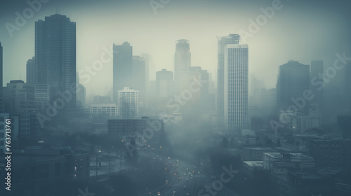 Smog in the city, Air pollution concept, photo shot