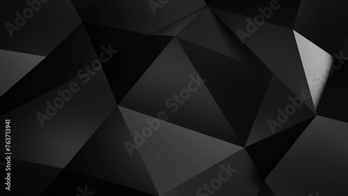 Geometric black polygonal texture for backgrounds, wallpapers, or graphic design projects. photo