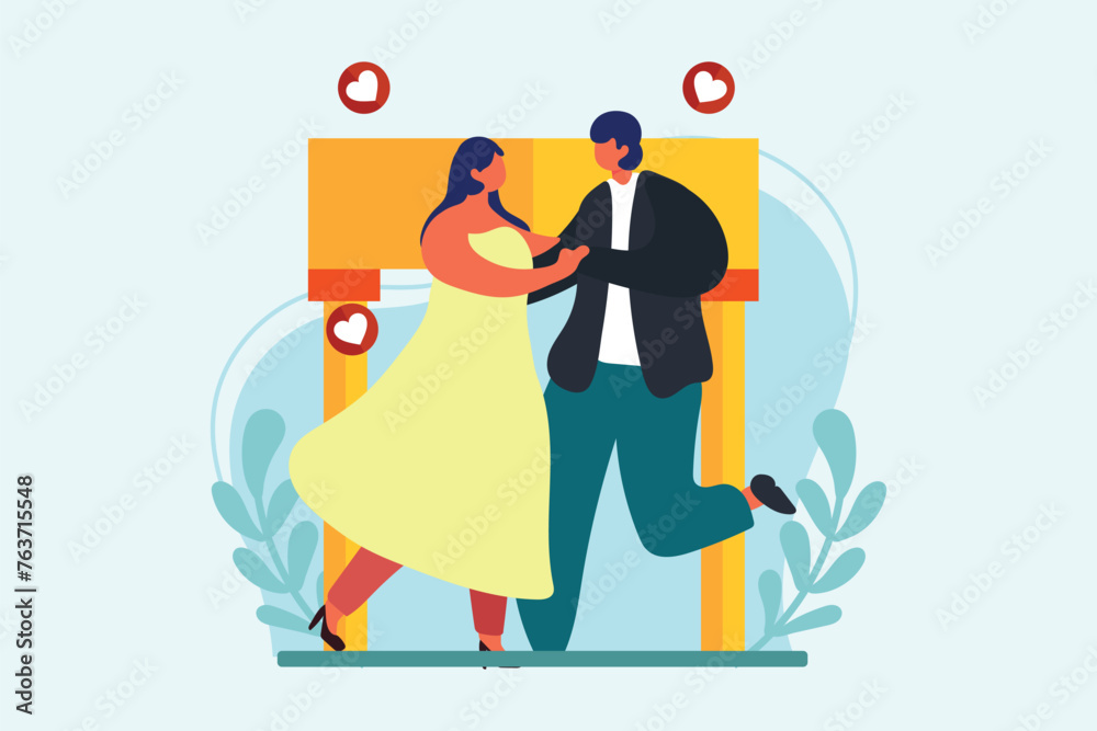 Wedding Day Flat Illustration Design Wedding Day Flat Illustration Design