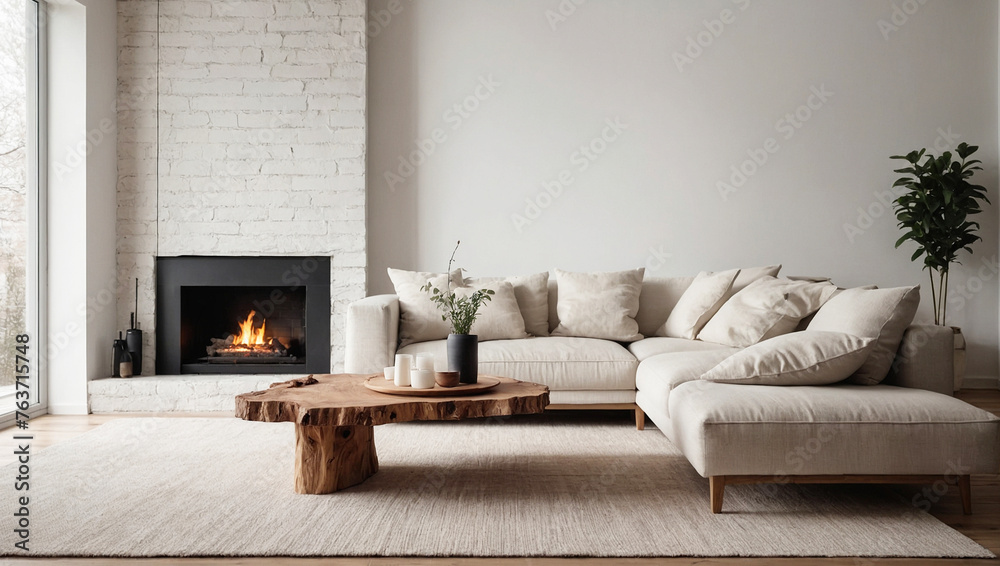 Obraz premium Scandinavian modern living room