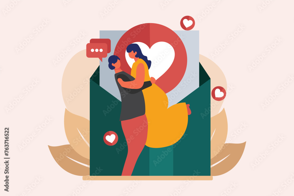 Naklejka premium Wedding Day Flat Illustration Design