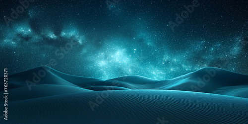 Celestrial sand dunes under a cosmic sky