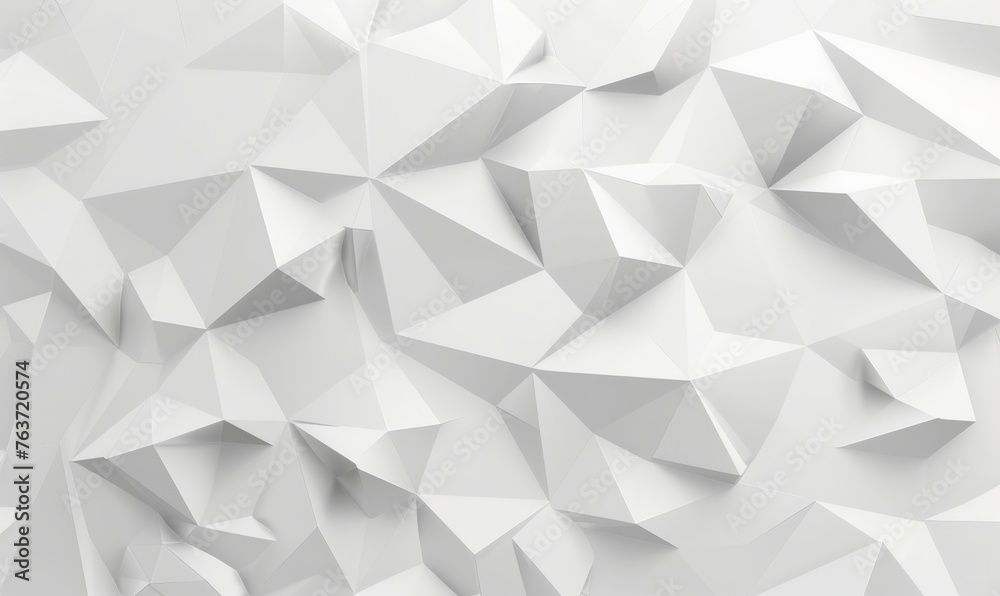 Monochrome abstract geometric low-poly background depicting a dynamic 3D effect, suitable for modern design projects.