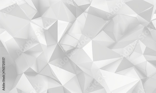 Monochrome abstract geometric low-poly background depicting a dynamic 3D effect, suitable for modern design projects.