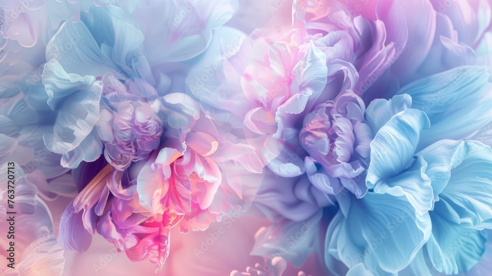 Soft Pastel Blooms Abstract Floral Background in Pink, Blue, and Purple Soft Pastel Blooms Abstract Floral Background in Pink, Blue, and Purple
