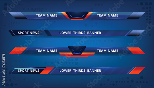 Lower Thirds scoreboard sport template for football and soccer, vector illustration photo