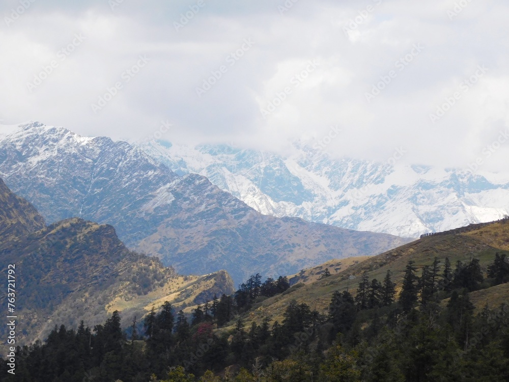 a view of himalayan mountains of uttarakhand india