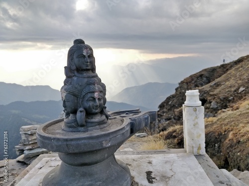 a panchamukhi shivalinga on the mountain top at chandrashila uttarakhand india © deepak