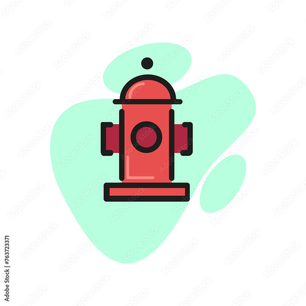Line icon of fire hydrant. Fire safety, emergency, fire prevention. Water concept. Can be used for signboards, warning signs, posters Line icon of fire hydrant. Fire safety, emergency, fire prevention. Water concept. Can be used for signboards, warning signs, posters