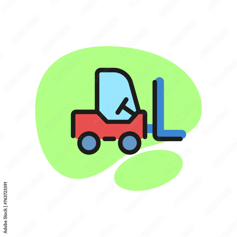 Line icon of forklift. Distribution center, warehouse, trade center. Delivery concept. Can be used for topics like marketing, post service, industry