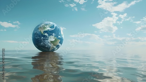earth in water, green eco concept