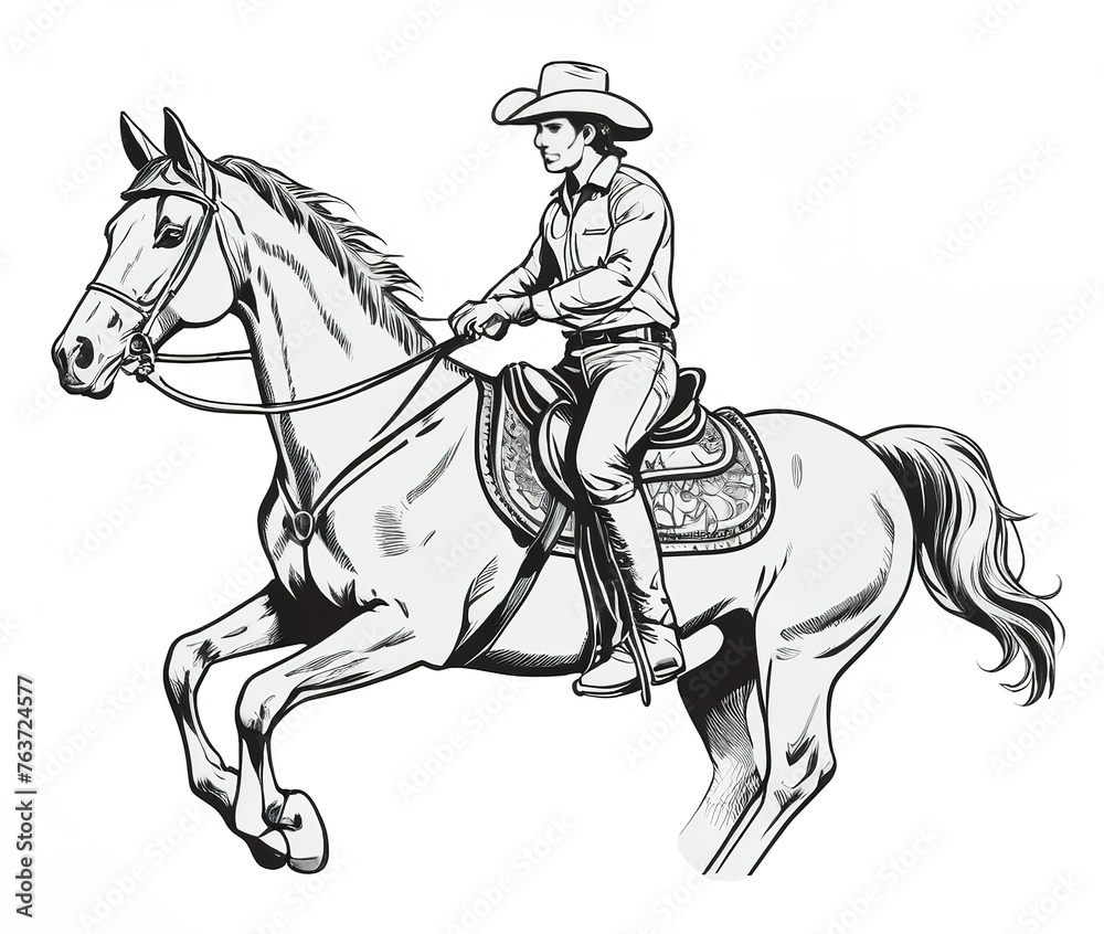 Cowboy riding a horse, Vector illustration transparent background Cowboy riding a horse, Vector illustration transparent background