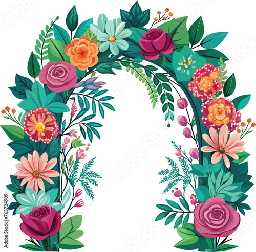 A beautiful wedding arch decorated with delicate flowers