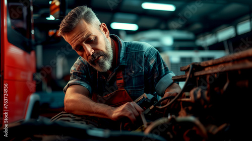 Portrait of a Mechanic in a Garage