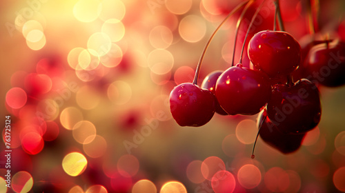 Red Cherries on the Vine
