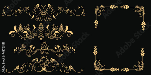 golden luxury frame concept, golden luxury frame vector design, golden realistic luxury frame collection.