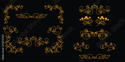 golden luxury frame concept, golden luxury frame vector design, golden realistic luxury frame collection.