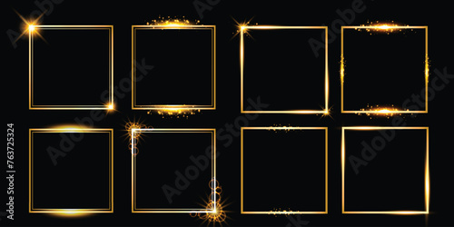 golden luxury frame concept, golden luxury frame vector design, golden realistic luxury frame collection.
