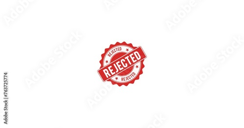 Rejected Seal: Not Approved animation isolated on white background photo