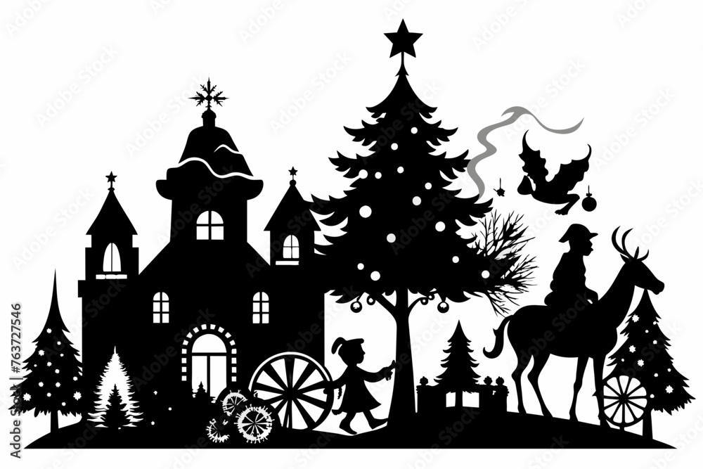 christmas-simple-silhouette-with-white-background.