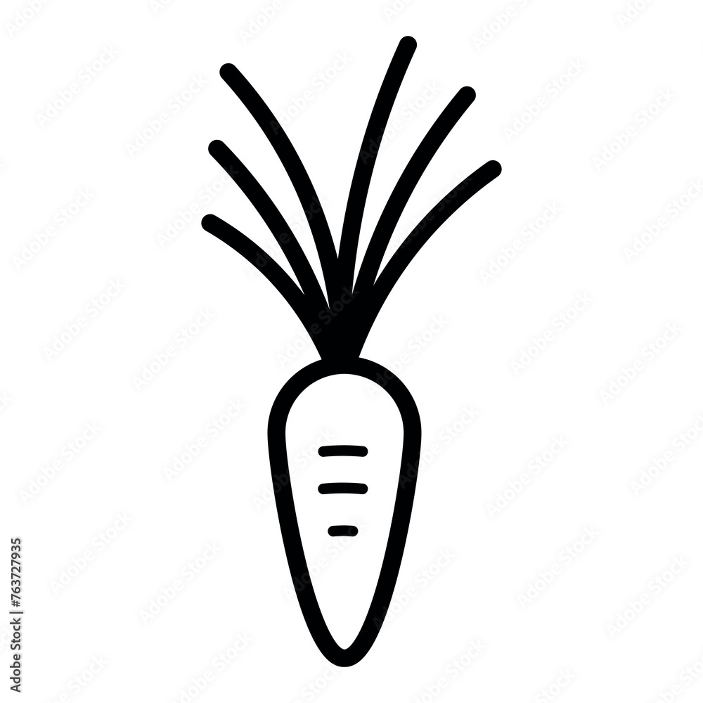 black vector carrot icon on white background black vector carrot icon on white background