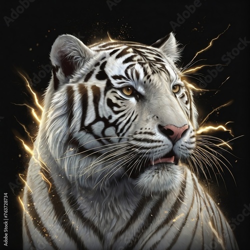 white tiger head generate by Ai © Ardiansyah
