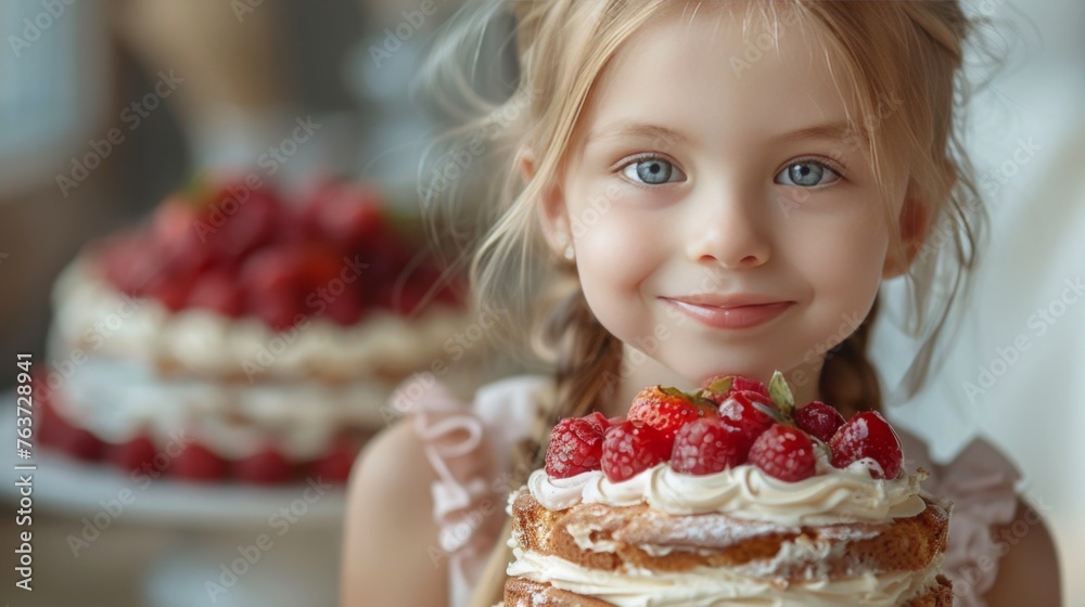 girl with cake