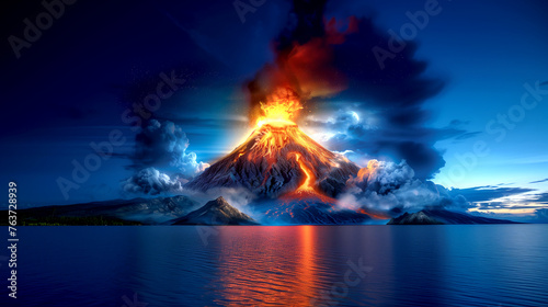 Eruption. A mesmerizing image of natural elements