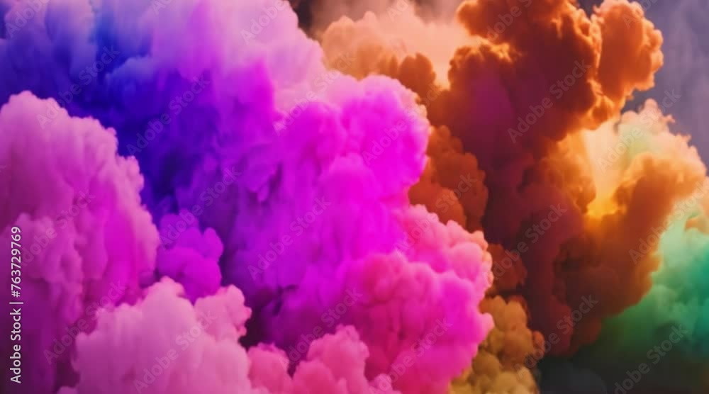 Colorful smoke spread out throughout the room Colorful smoke spread out throughout the room